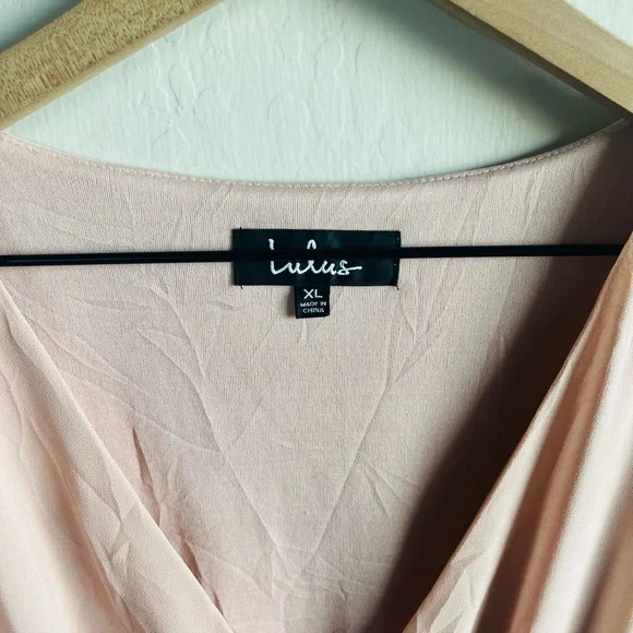 Lulus Lost In The Moment Blush Womens Maxi Dress Size XL Wedding Guest Glam - Picture 5 of 6